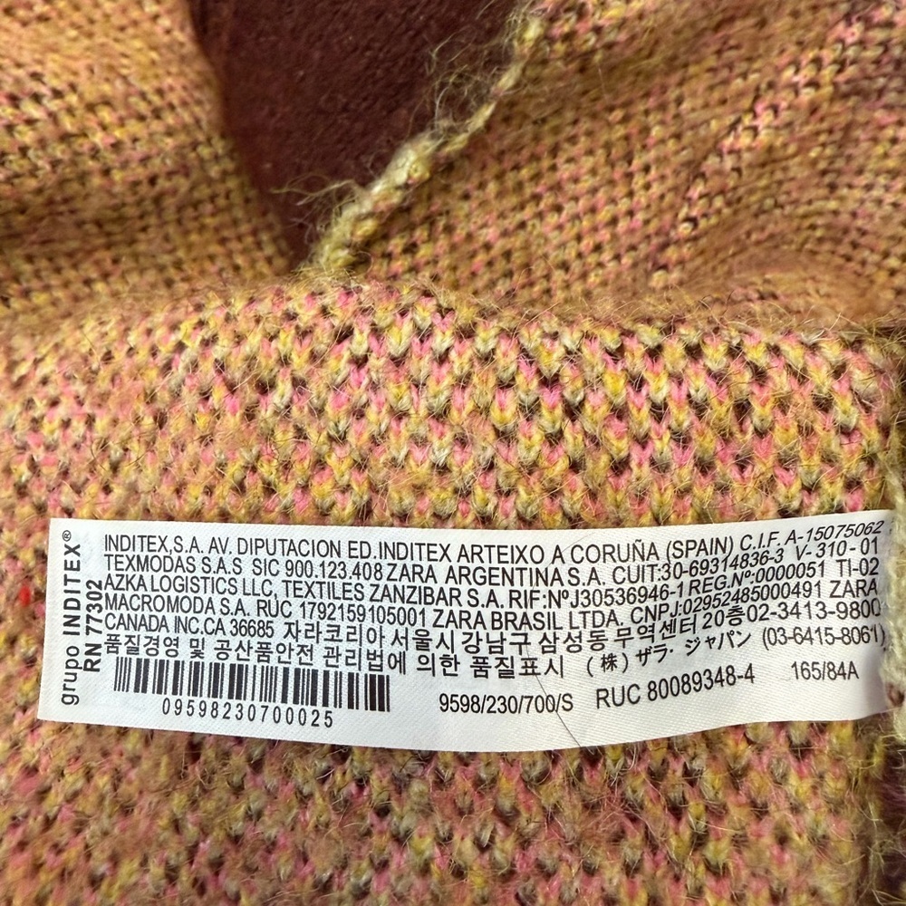 ZARA Oversized Chunky Floral Knit Cardigan Sweater Size Small nbnn - Picture 8 of 9